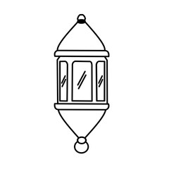 Islamic latern line illustration