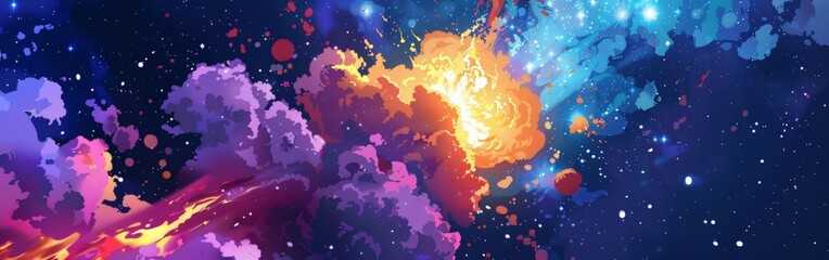 Dramatic Comic Style Thunderbolt Explosion