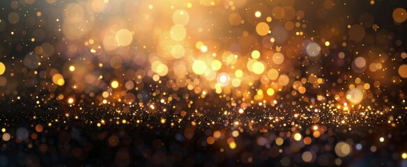 Fototapeta premium Abstract Gold Glitter Background With Defocused Lights