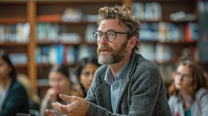 Experienced Guest Lecturer Addresses Attentive Professional Audience During Corporate Seminar Event Providing Valuable Insights and Expertise Through Engaging Presentation and Discussion