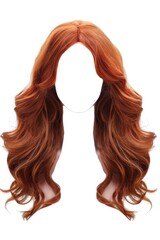 Wig for women, long hair, isolated on white background Generative AI