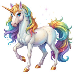 Beautiful Rainbow Unicorn. Generative Ai