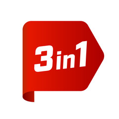 Vector label 3 in 1. Sticker for product packaging.