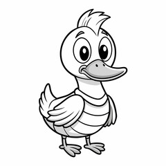 Cute duck mascot art vector illustration design for kids.