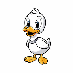 Cute duck mascot art vector illustration design for kids.