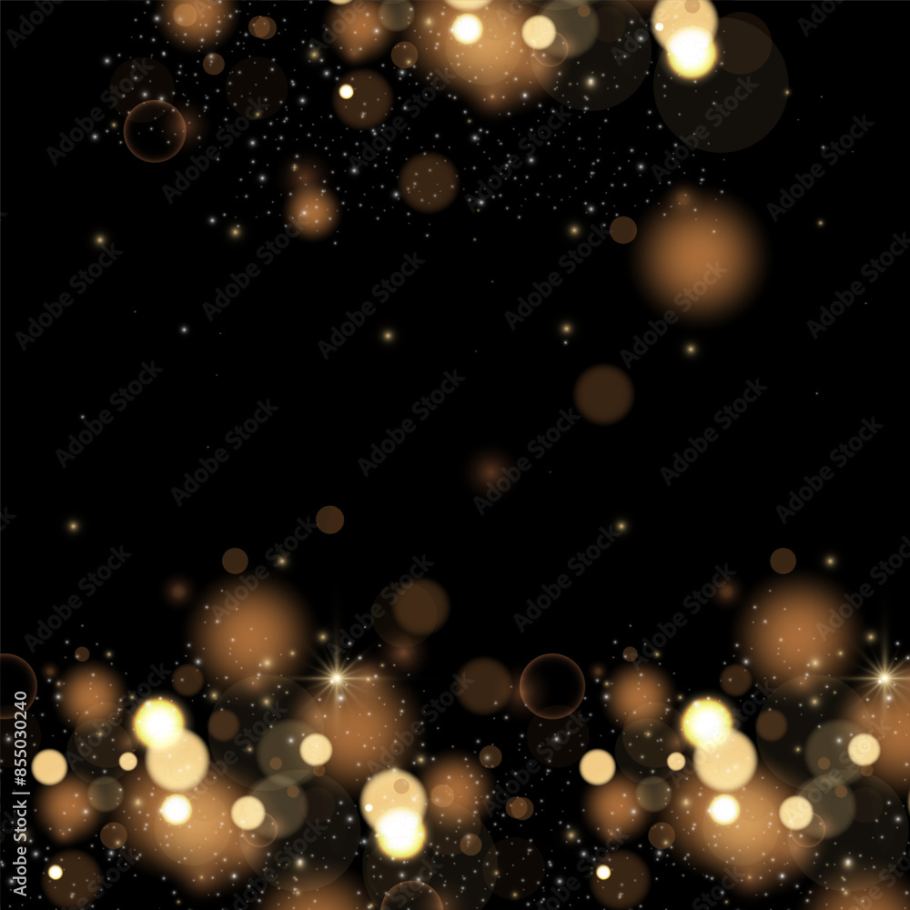 Poster Vector Christmas background with bokeh effect and sparkles. An elegant combination of blurry points of light and shimmering particles creates an atmosphere of magic and celebration.