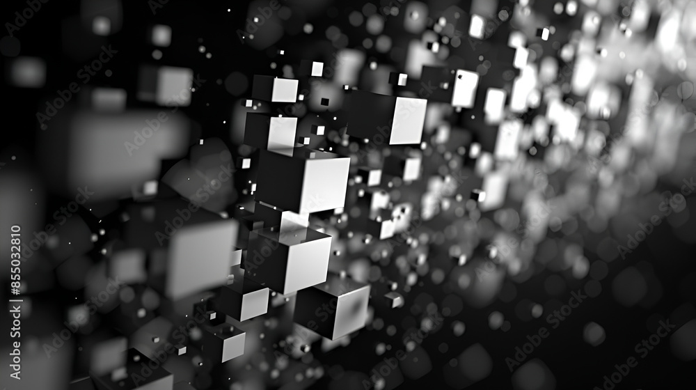 Poster abstract black white snow texture on black background for overlay, colored different circles. backgr