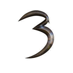 Ancient Metal 3D Alphabet PNG Letters