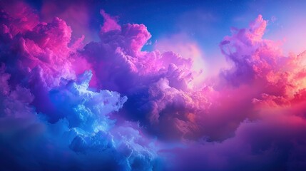 A beautiful, colorful sky with pink clouds and stars. The sky is filled with a sense of wonder and awe, as if it is a reminder of the vastness of the universe and the beauty of nature