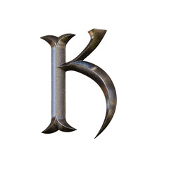 Ancient Metal 3D Alphabet PNG Letters