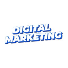 3D Digital marketing text poster
