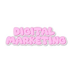 3D Digital marketing text poster