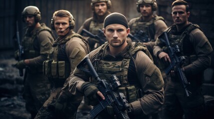 Fototapeta premium soldiers in uniform Special Forces soldier, Special Forces ground unit