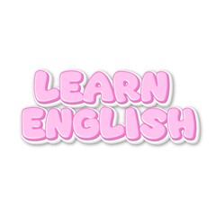 3D Learn english text poster