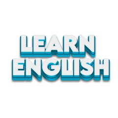 3D Learn english text poster
