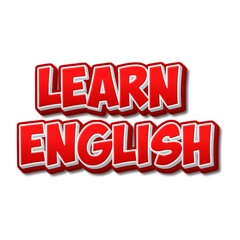 3D Learn english text poster