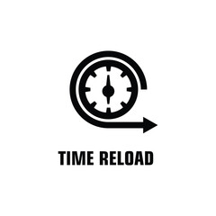 Time reload icon or logo design isolated sign symbol vector illustration - high quality line style vector icon