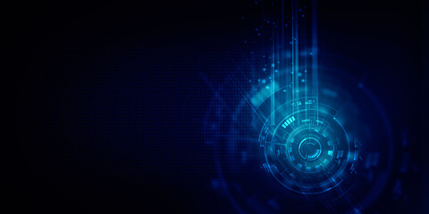2d illustration Abstract futuristic electronic circuit technology background