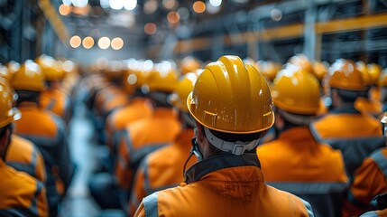 Workplace Safety Briefing:Construction Workers Attend Training Session