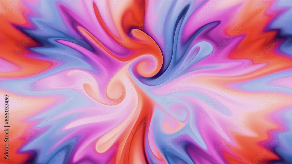 Poster vibrant wavy fluid in endless loop. abstract background