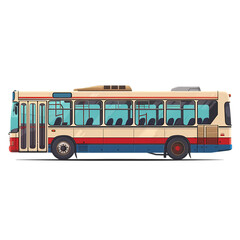 Classic City Bus Illustration