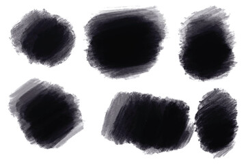 Ink black brush stroke set design