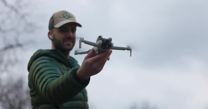 Precise landing on palm hand of drone pilot