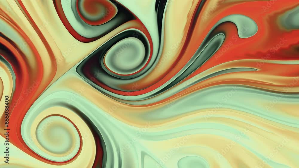 Poster animated psychedelic fluid swirling in intricate patterns. abstract