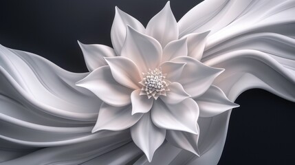 3D render of layers of white spotted material AI generated