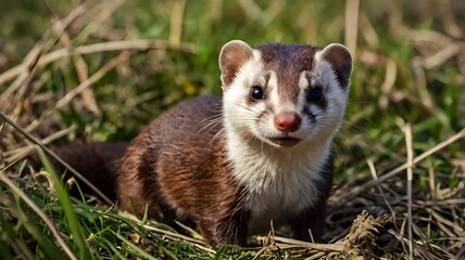 ferret on the grass
