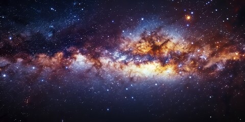 Fototapeta premium Stunning View of the Milky Way Galaxy with Dense Star Clusters