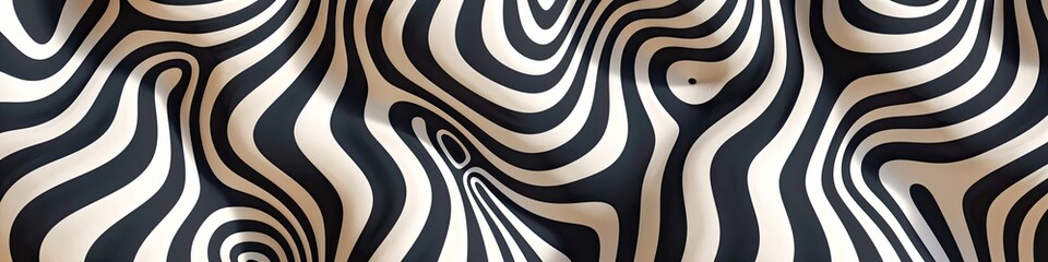 A zebra print is shown in black and white