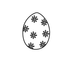 patterned easter eggs line illustration