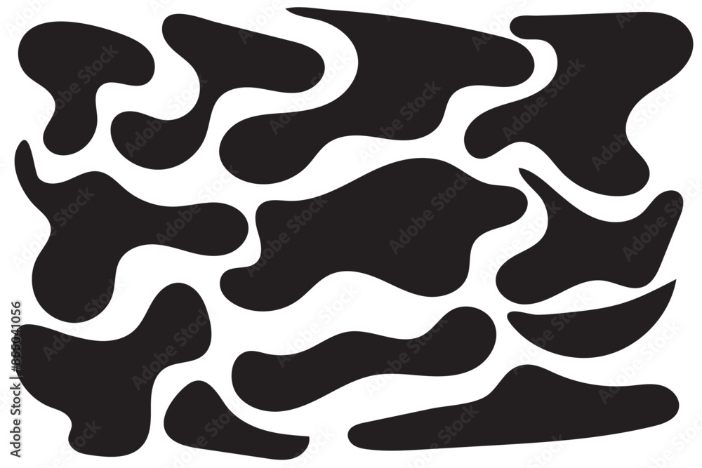 Poster organic amoeba blob shape abstract colorful vector illustration isolated on white background. set of