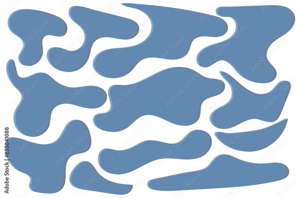 Poster organic amoeba blob shape abstract colorful vector illustration isolated on white background. set of