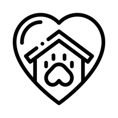 animal shelter line icon