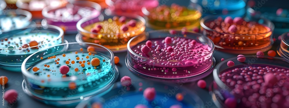 Aufkleber exploring the vibrant bacterial microbiome intricate cellular structures and diverse microbial