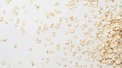 A Scattering of Oat Flakes on White