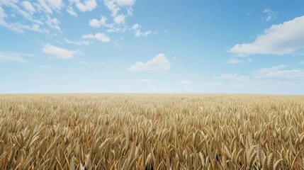 Fototapeta premium Golden Wheat Field Under a Summer Sky