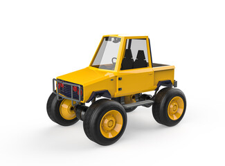 non branded cartoon car in white background