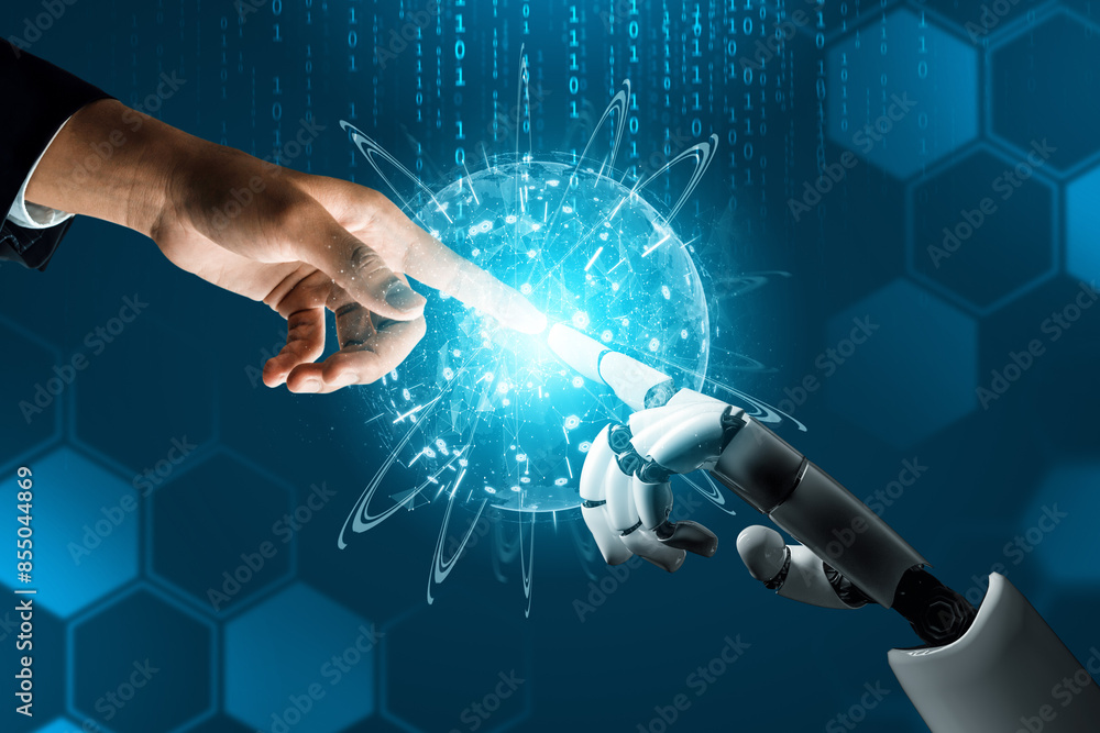 Aufkleber mlp 3d rendering futuristic robot technology development, artificial intelligence ai, and machine le