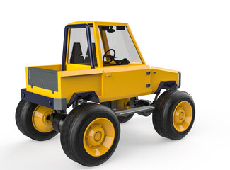 non branded cartoon car in white background