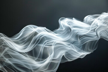 Thin Curling Vapor Trails Rising in Soft Serene Atmosphere