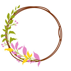 floral circle frame