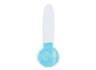 Watercolor illustration of a thermometer isolated on a white background.