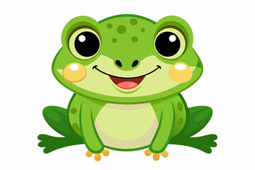baby frog smiling vector illustration