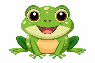 baby frog smiling vector illustration