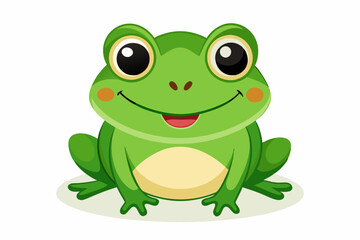 baby frog smiling vector illustration