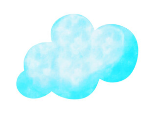 Watercolor illustration of cloud isolated on a white background.