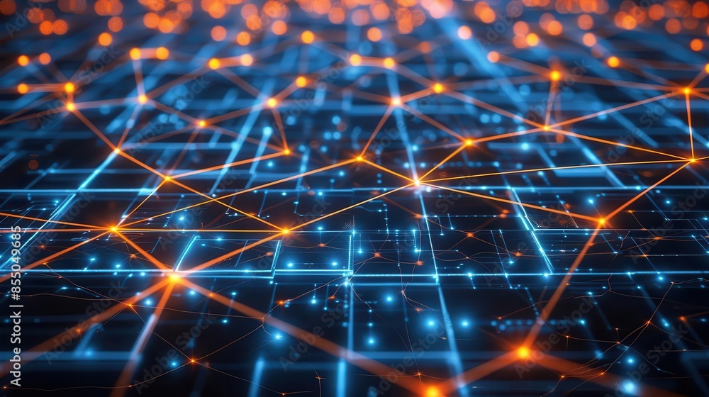 Aufkleber abstract 3d digital background with network abilities and technological processes concept illustrati
